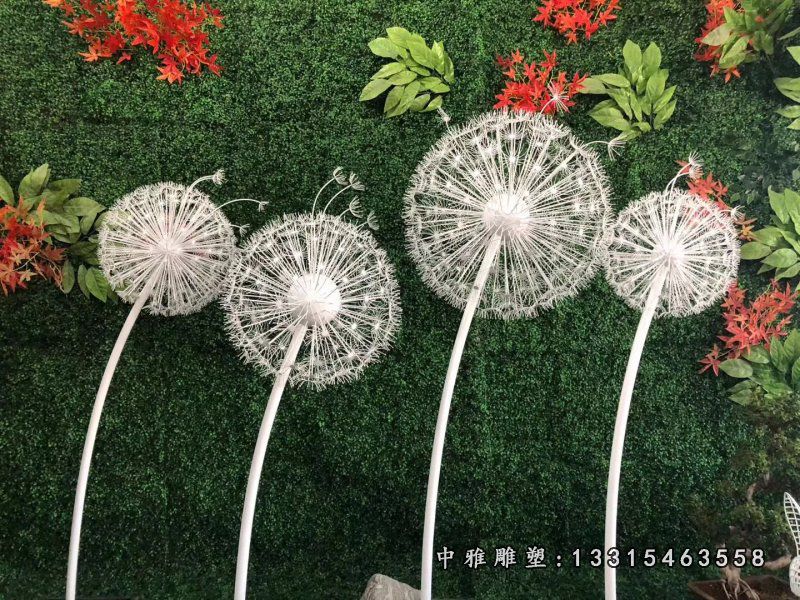 不锈钢灯光蒲公英雕塑