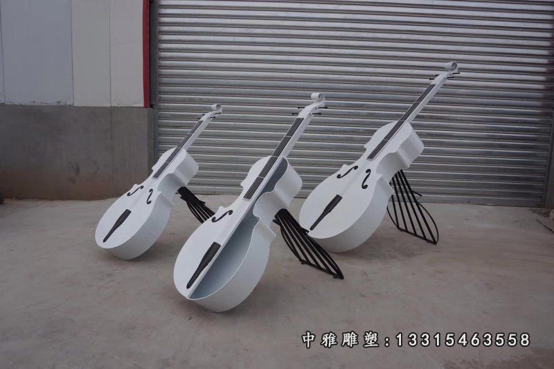 不锈钢乐器小提琴雕塑