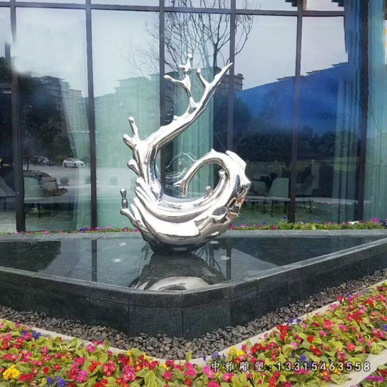 城市不锈钢海浪雕塑
