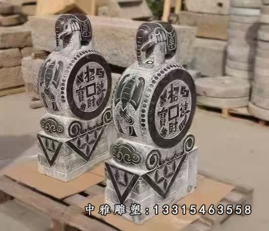 青石抱鼓石园林景观雕塑