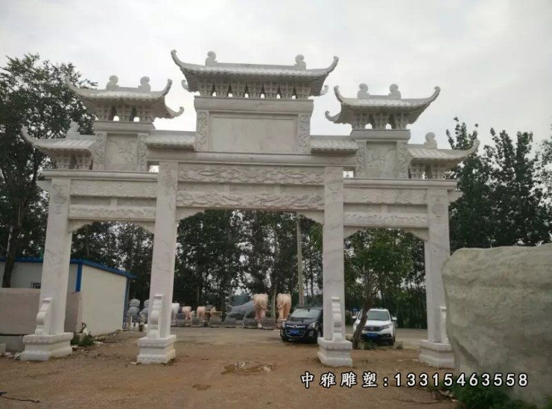大理石牌楼景观雕塑