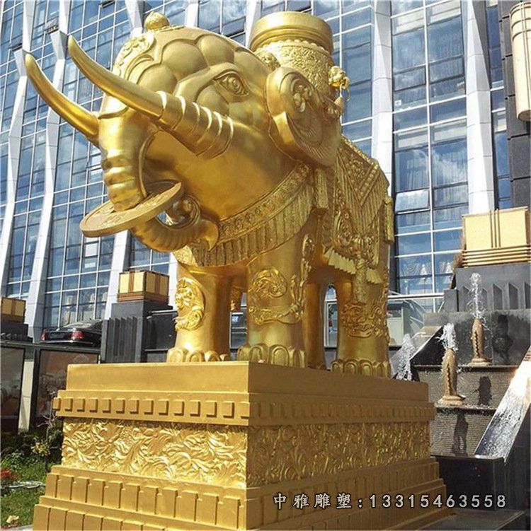 城市铜雕大象动物雕塑