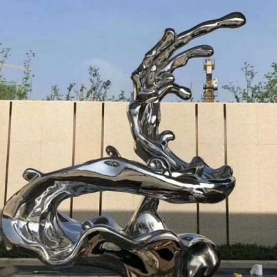 不锈钢抽象海浪造型雕塑