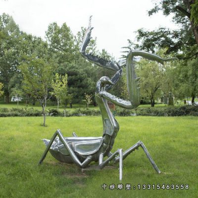 草坪动物蚱蜢不锈钢雕塑