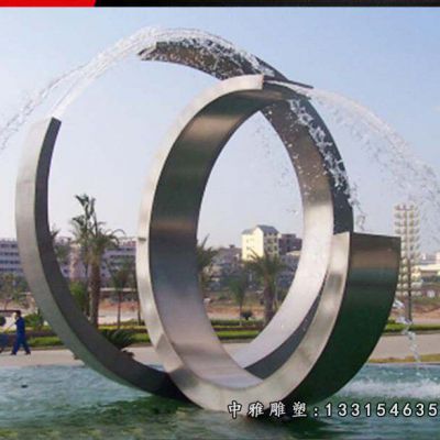 广场创意喷泉不锈钢雕塑