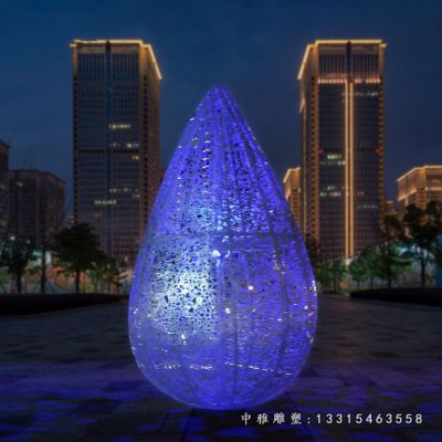 不锈钢照明创意水滴雕塑