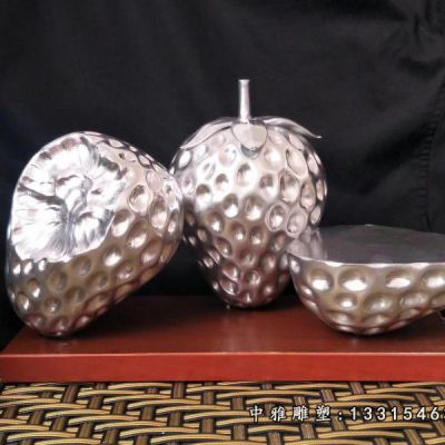 公园不锈钢水果草莓雕塑