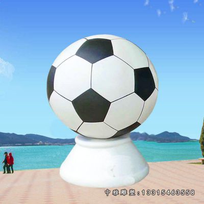 不锈钢校园仿真足球雕塑