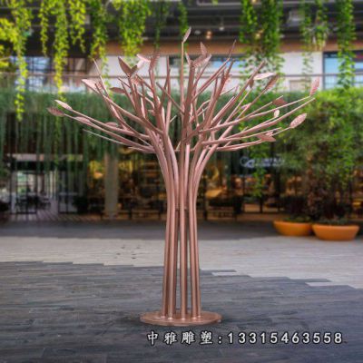 不锈钢公园抽象大树雕塑