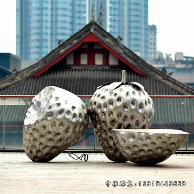 不锈钢公园水果草莓雕塑