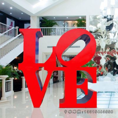 不锈钢喷漆字母love雕塑
