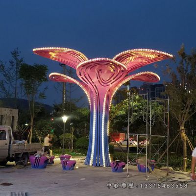 广场发光树不锈钢雕塑