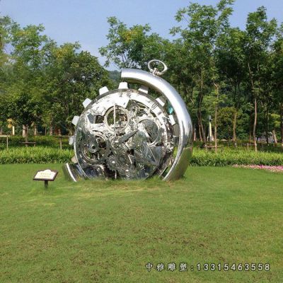 城市不锈钢抽象齿轮雕塑
