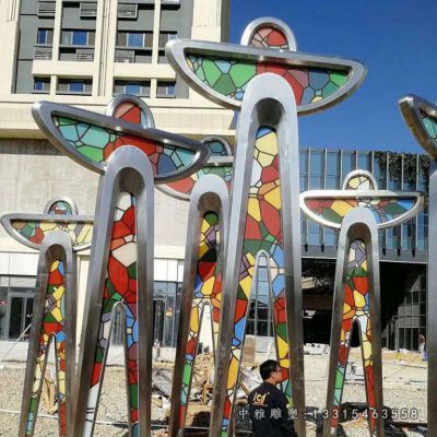 彩色不锈钢仿真风筝雕塑