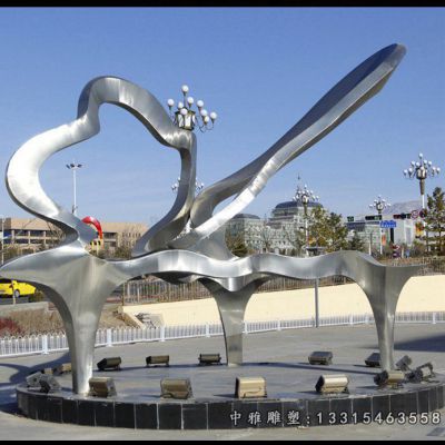 广场乐器钢琴不锈钢雕塑