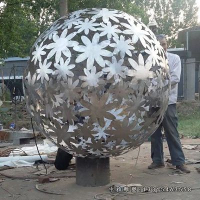 公园镂空圆球不锈钢雕塑