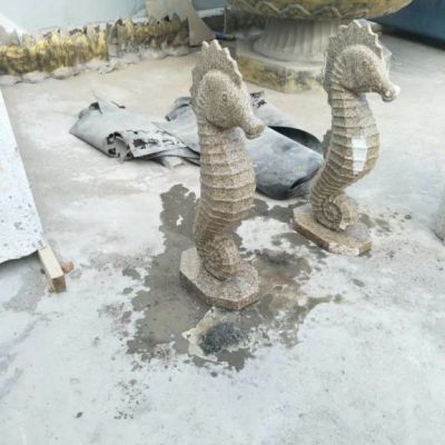 公园海洋动物海马石雕