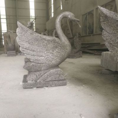 石雕公园喷水天鹅雕塑