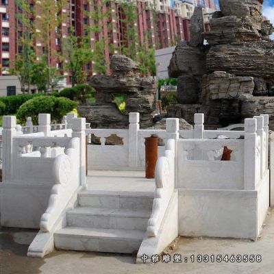 石雕广场汉白玉升旗台