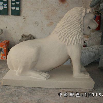 汉白玉石雕狮子雕塑