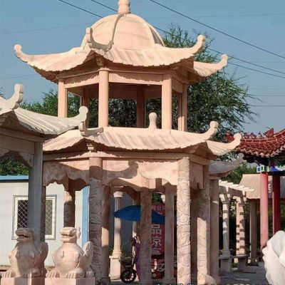 小区石雕双层凉亭