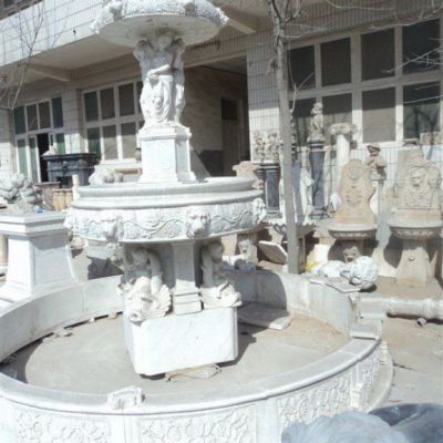 石雕广场人物喷泉