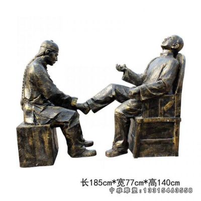民俗铜雕修脚人物