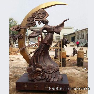 古代美女嫦娥铜雕
