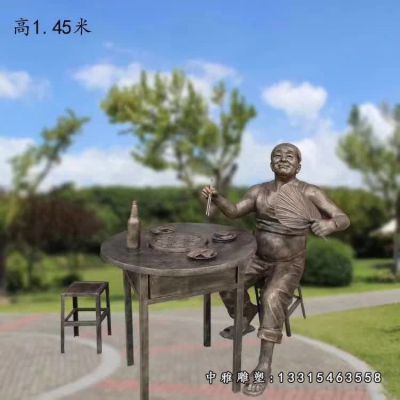 铜雕饭店吃火锅人物雕像