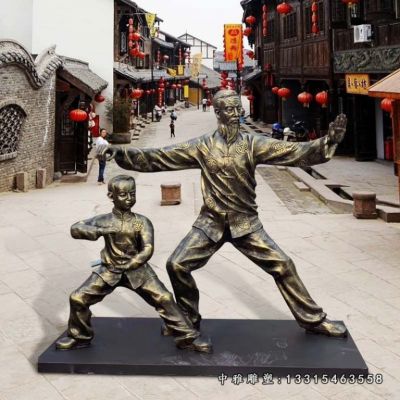 公园打太极健身人物铜雕