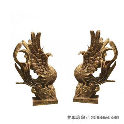 广场铜雕动物凤凰