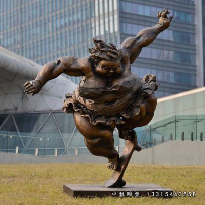 户外铜雕滑板人物