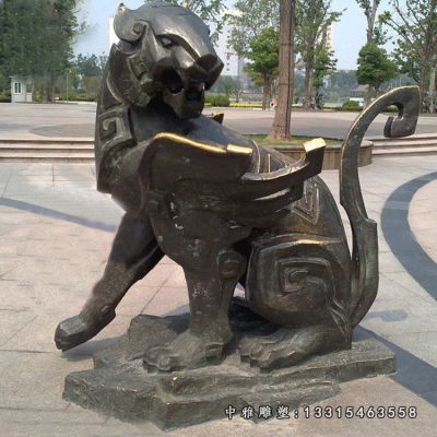 十二生肖抽象老虎铜雕