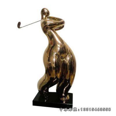 铜雕抽象高尔夫球人物