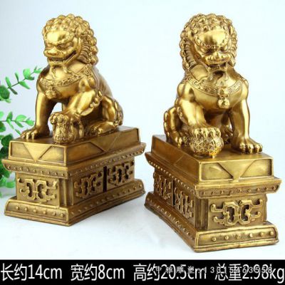 门口镇宅狮子铜雕