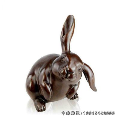 铜雕公园小型兔子
