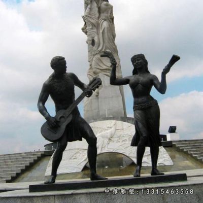 广场乐队人物铜雕