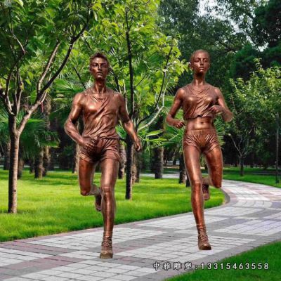 铜雕户外跑步人物