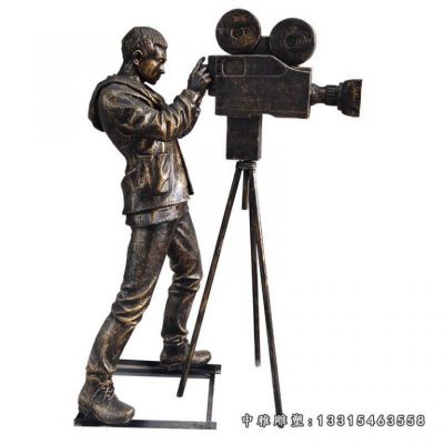 步行街照相人物铜雕