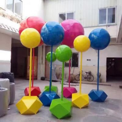 不锈钢彩色气球雕塑