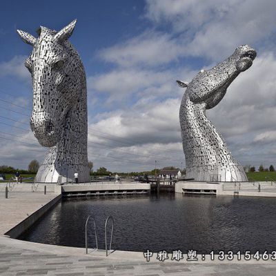 广场不锈钢大型马雕塑