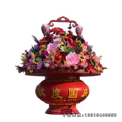 广场花篮不锈钢雕塑