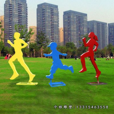 不锈钢户外跑步人物雕塑