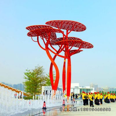 大型不锈钢树雕塑