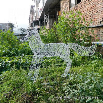 动物狼不锈钢雕塑