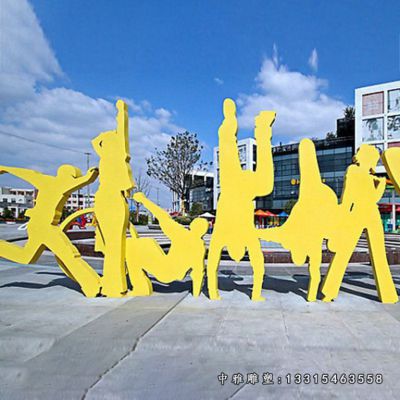 不锈钢广场运动人物雕塑