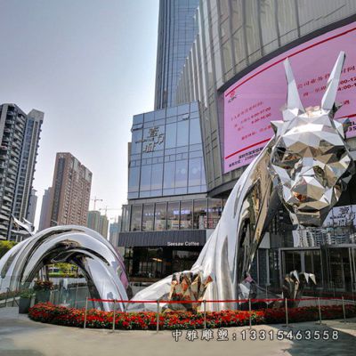 大型龙不锈钢动物雕塑