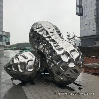 广场不锈钢花生雕塑