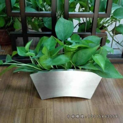 异形花盆不锈钢雕塑