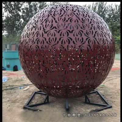不锈钢镂空圆球雕塑